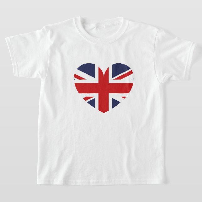 Kids T-shirt-British Flag Heart T-Shirt (Laydown)