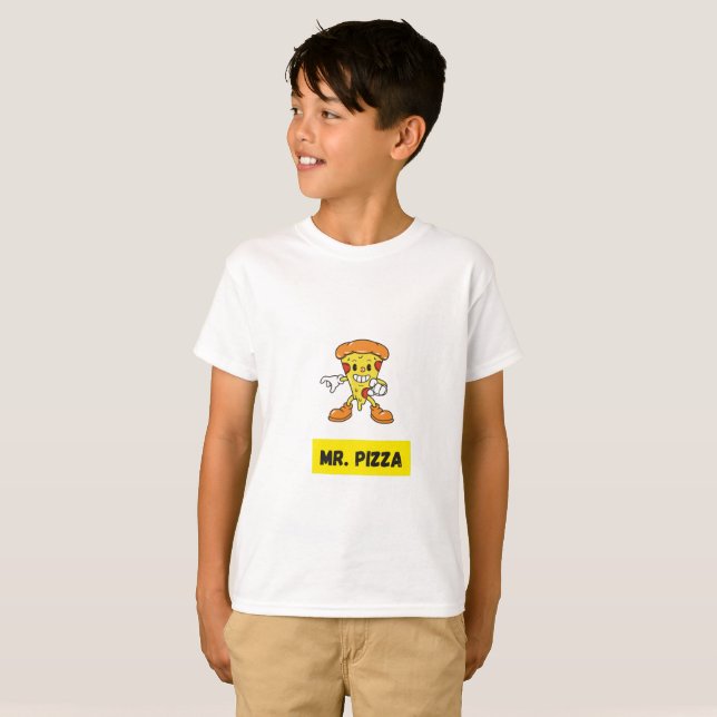 Kids' T-Shirt Cute Mr. Pizza  (Front Full)