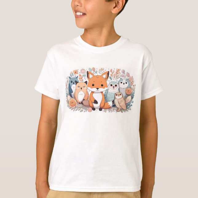Kid's - T-Shirt - Forest Animals (Front)