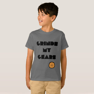 Kids t-shirt funny says “grinds my gears”