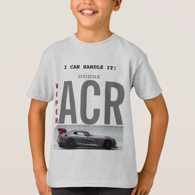 KIDS T-SHIRT GRAY COLOUR "DODGE VIPER THEME" (Front)