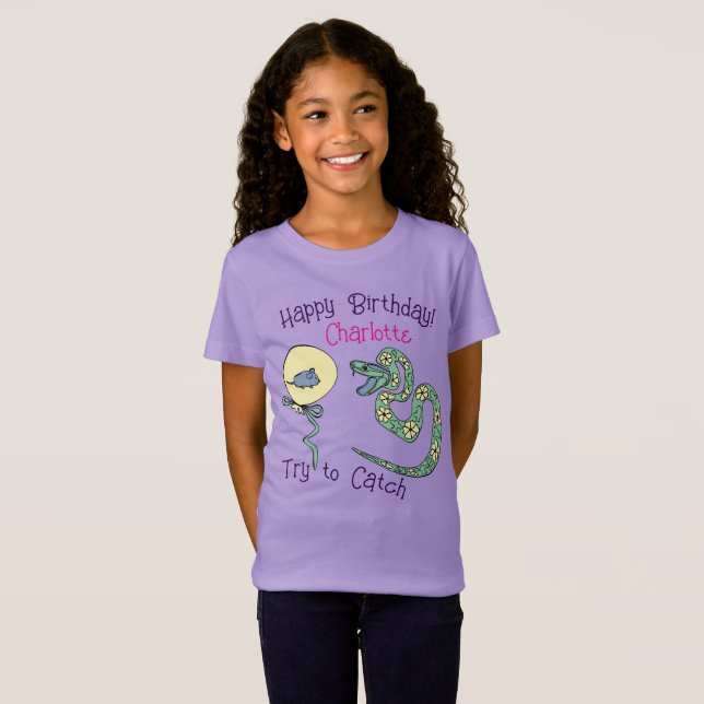 kids t-shirt  Happy Birthday snake print (Front Full)