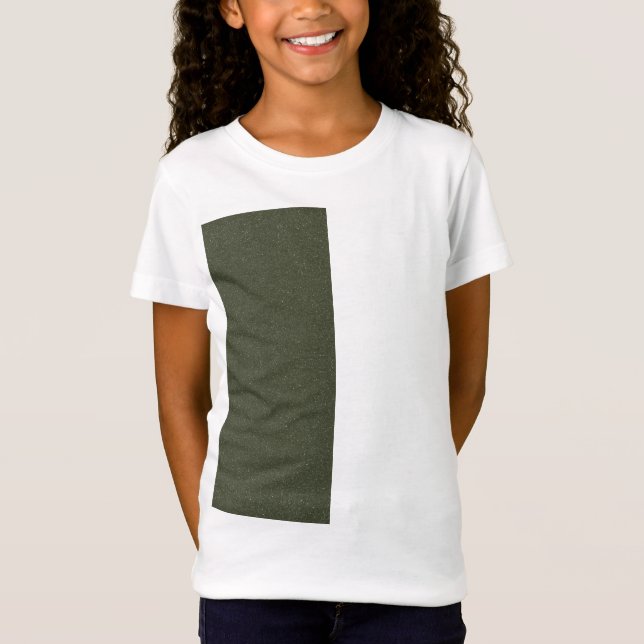 Kids' T-Shirt – Moss Green Textured Side Block (Front)