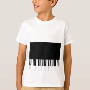 Kids T-Shirt - Piano Keyboard black white