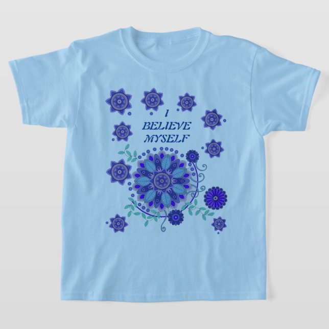 kids' T-Shirt with creative flowers (Laydown)