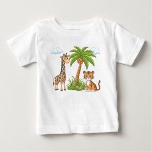 Kids' T-Shirt with Cute Cartoon Animals Print