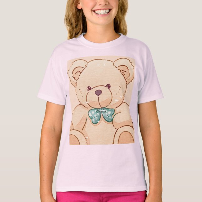 kids t-shirt with teddy design (Front)