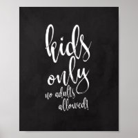 Kids Table Chalkboard 8x10 Sign for Wedding