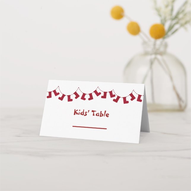 Kids' Table Christmas Place Cards (Front)