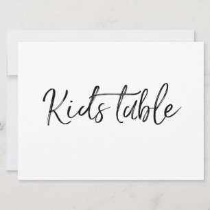 "Kids Table" Sign   Stylish Hand Lettered