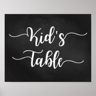 Kid's Table Wedding Sign Modern Calligraphy Sign