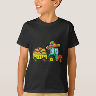 Kids Taco Tractor Cinco De Mayo Mexican Food Fiest T-Shirt