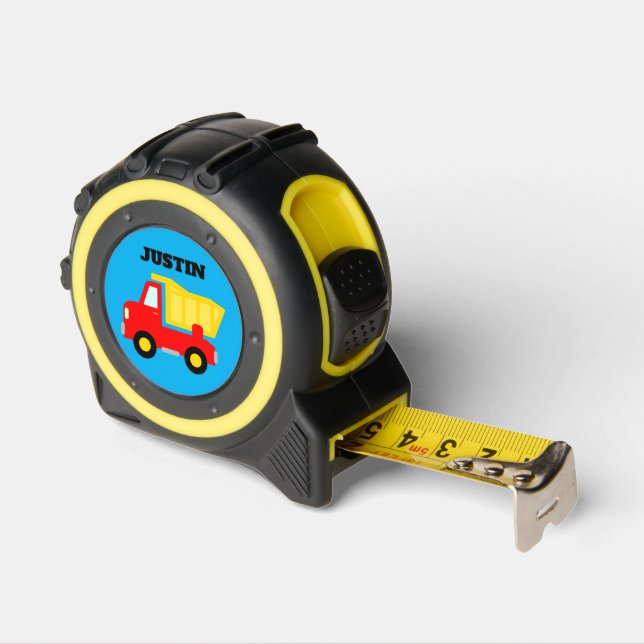 Kid's tape measure with cute dump truck drawing 1 (Angle)