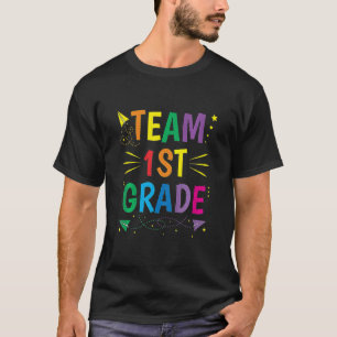 Kids Team 1st Grade Rainbow Heart Tie Dye Back To T-Shirt