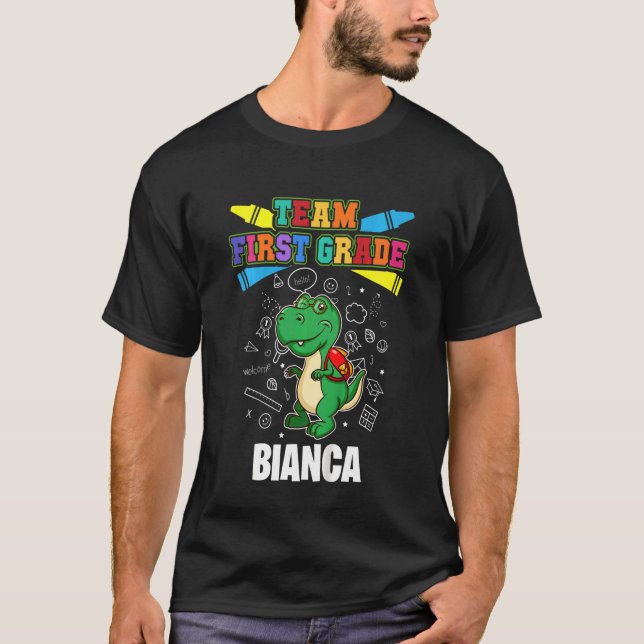 Kids Team First Grade  Bianca  Personalized T-Shirt (Front)