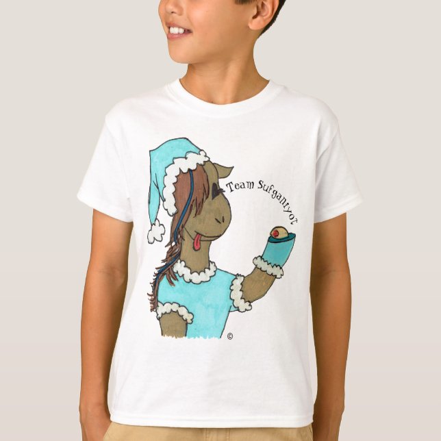 Kid's "Team Sufganiyot" Kayla Horse T-Shirt (Front)