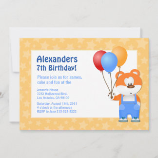 Kids Teddy Bear Birthday Party Invitation