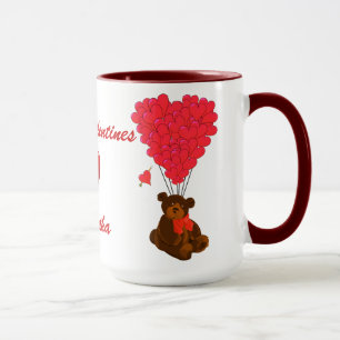 Kids teddy bear Valentines Mug