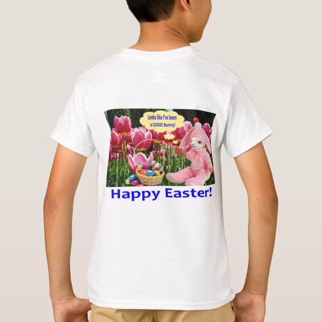 kids tee.  Happy Easter.  alpaca/bunny T-Shirt (Back)