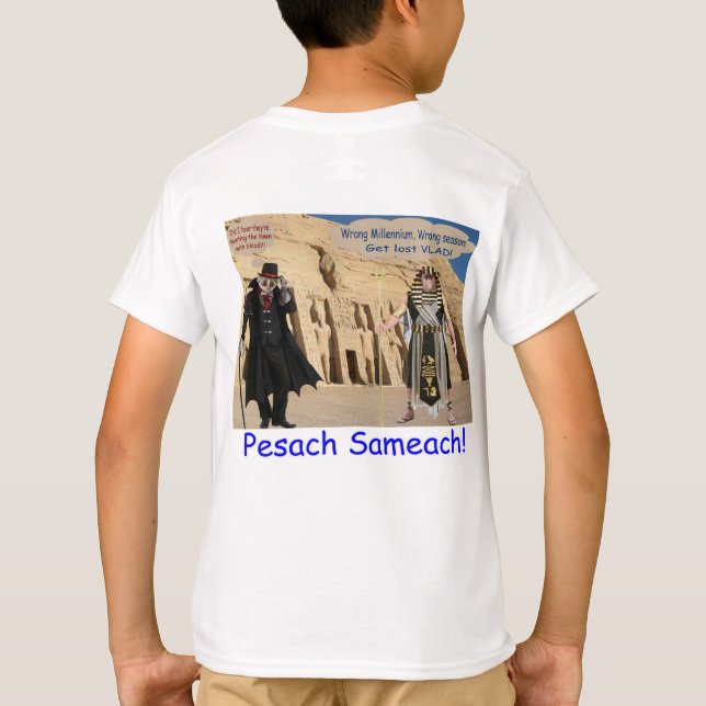 kids tee.  Happy Passover.  loris/monkey T-Shirt (Back)