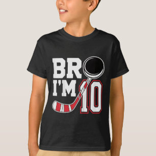 Kids Ten Years Old Tee 10th Birthday Hockey Player