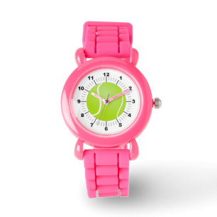 Kid's Tennis Ball Pink Glitter Strap Watch