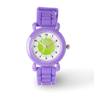 Kid's Tennis Ball Red Glitter Strap Watch