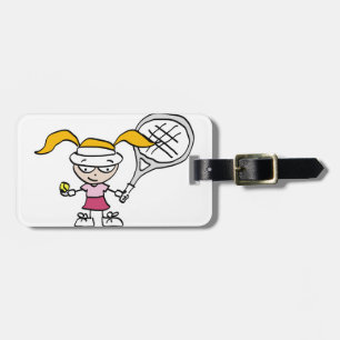 Kids tennis luggage tag