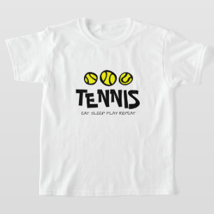 Kid's tennis t shirt. Eat Sleep Play Repeat T-Shirt