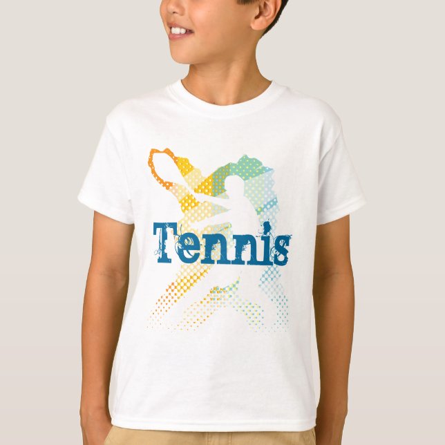 Kid's Tennis Tee Shirt with customisable print (Front)