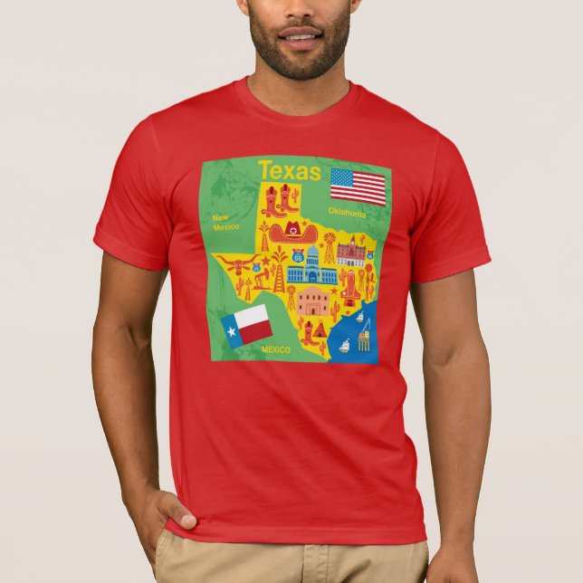Kids Texas Map T-Shirt (Front)