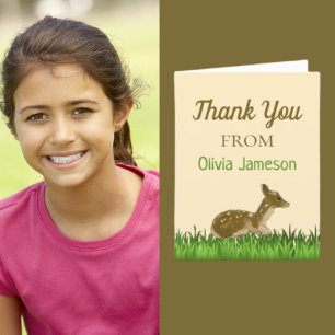 Kid's Thank You From Woodland Animal Card