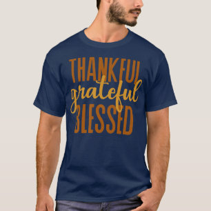 Kids Thankful Grateful Blessed Thanksgiving Family T-Shirt