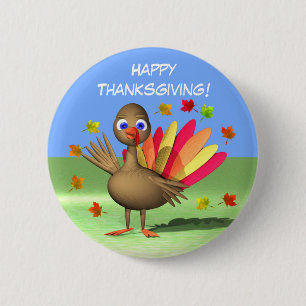 Kids Thanksgiving Baby Turkey 6 Cm Round Badge