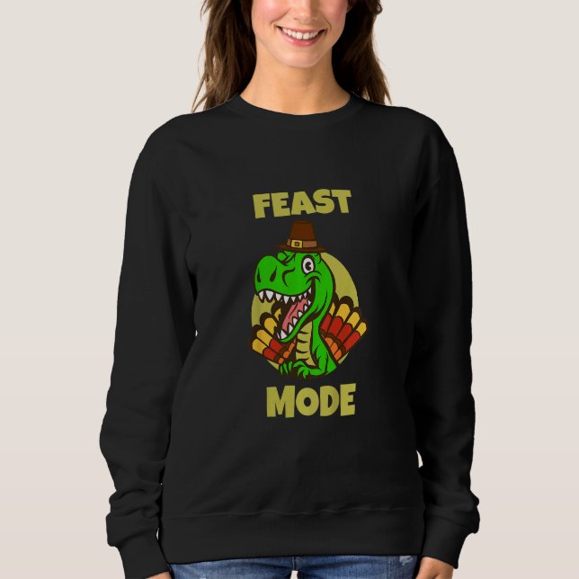 Kids Thanksgiving  Tyrannosaurus Rex Turkey Feast  Sweatshirt (Front)