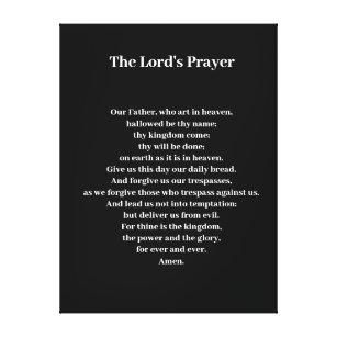 Kid's The Lord's Prayer Canvas Print