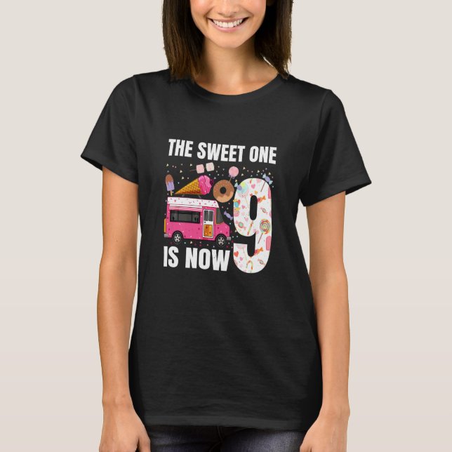 Kids The Sweet One Is Now 9 Years Old 9th Birthday T-Shirt (Front)
