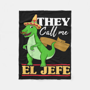 Kids They Call Me El Jefe Cinco De Mayo Dinosaurio Fleece Blanket