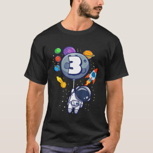 Kids Third Birthday Astronaut 3 Year Old Birthday  T-Shirt
