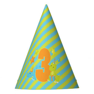 Kid's Third Birthday   Dinosaur T-Rex Stegosaurus Party Hat