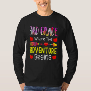Kids Third Grade Where The Adventure Begins T-Shirt