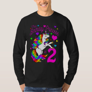 Kids This Birthday Princess Is 2 2nd Party Girl Un T-Shirt