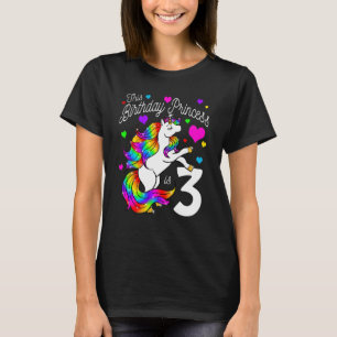 Kids This Birthday Princess Is 3 3rd Party Girl Un T-Shirt
