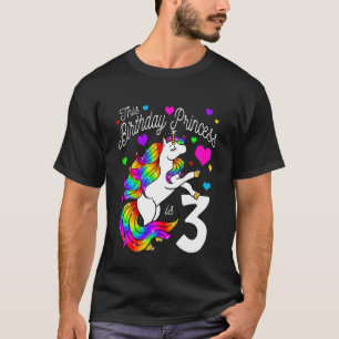 Kids This Birthday Princess Is 3 3rd Party Girl Un T-Shirt