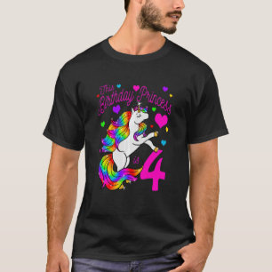 Kids This Birthday Princess Is 4 4th Party Girl Un T-Shirt