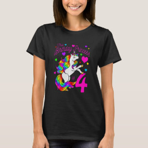 Kids This Birthday Princess Is 4 4th Party Girl Un T-Shirt