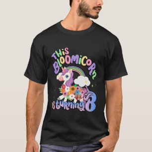 Kids This Bloomicorn Is Turning 8 Unicorn 8Th Birt T-Shirt