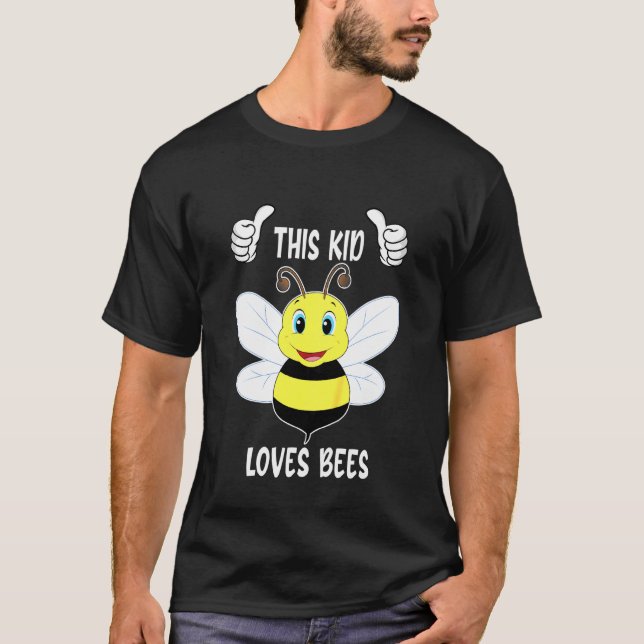 Kids This Kid Loves Bees Bumblebees Wasps Boys And T-Shirt (Front)
