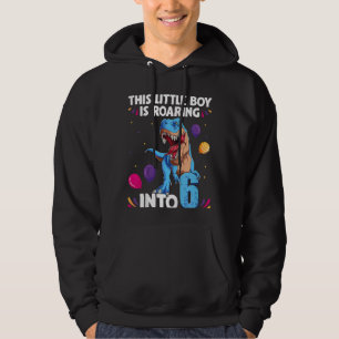Kids This Little Boy is Roaring Into 6 Birthday 6  Hoodie