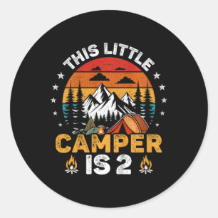 Kids This Little Camper Is 2 Year Old Camping 2nd  Classic Round Sticker